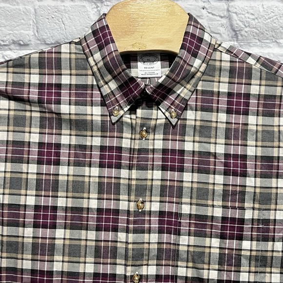 Brooks Brothers Men Regent Multicolor Button Down Plaid Long Sleeve Shirt Sz XL - Picture 4 of 8
